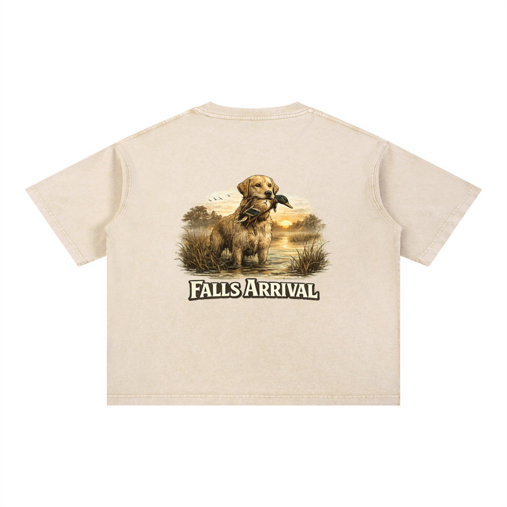"Retriever at Dusk" Short Sleeve Boxy Washed Tee